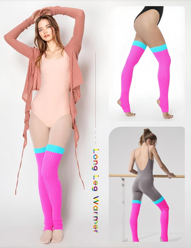 v28 Long Leg Warmer, Women’s Men 80s Party Ribbed Knit Dance Sports - Image 3